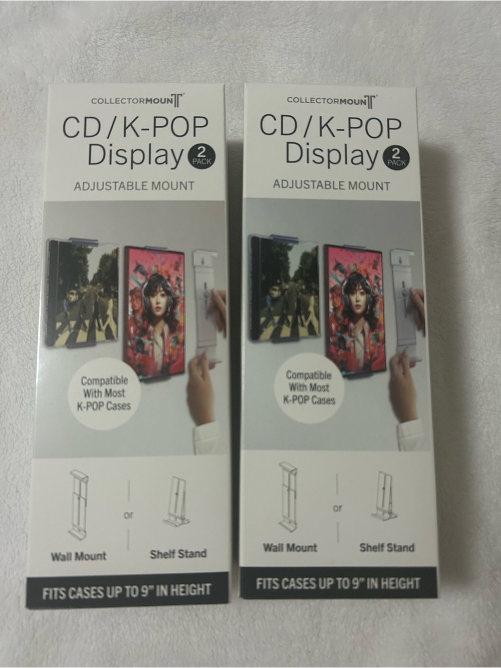 CollectorMount CD & K-Pop Display, Clear, 2-Pack